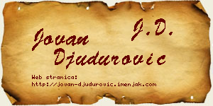 Jovan Đudurović vizit kartica